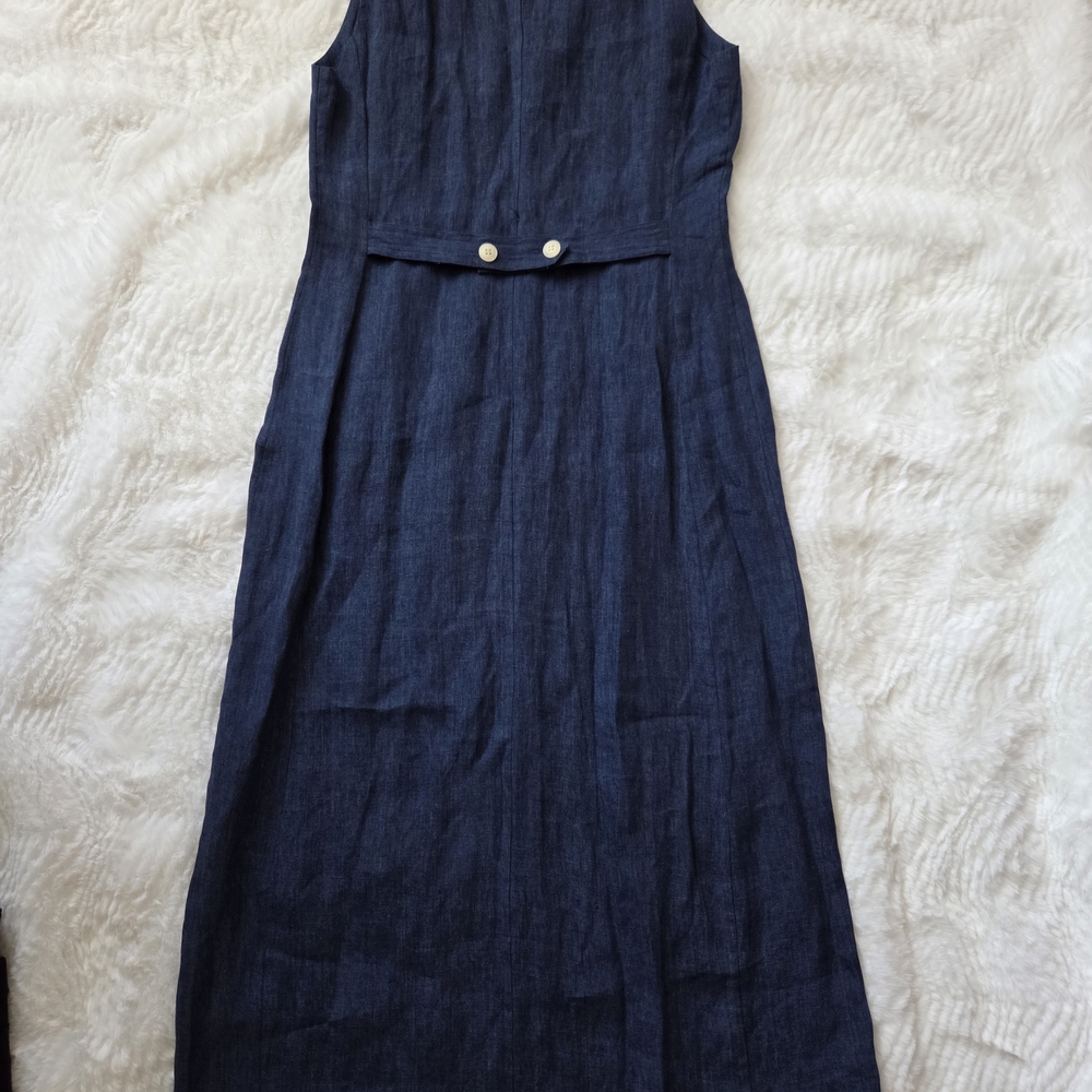 Jenni Kayne Indigo Button-Front Linen Midi Dress - Picture 15 of 15